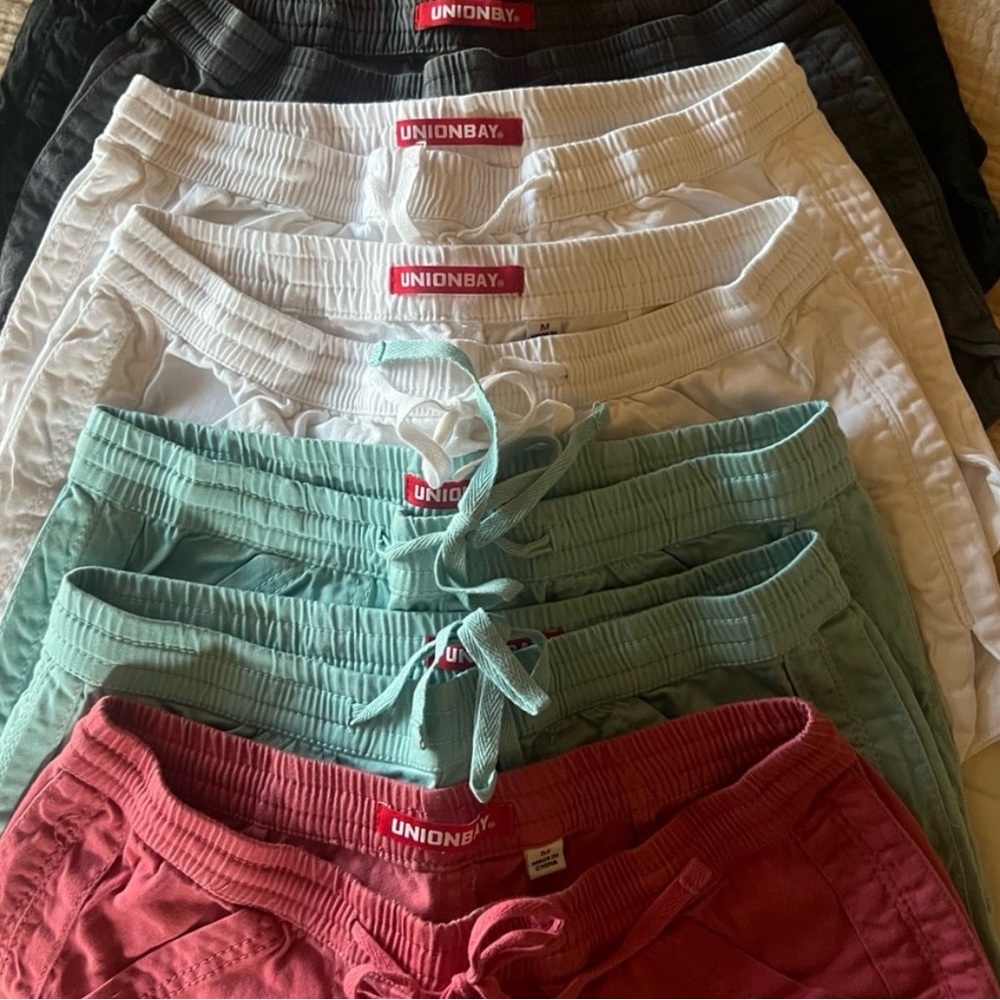 UNIONBAY Women's Cargo Shorts - Black, White, Green, Red